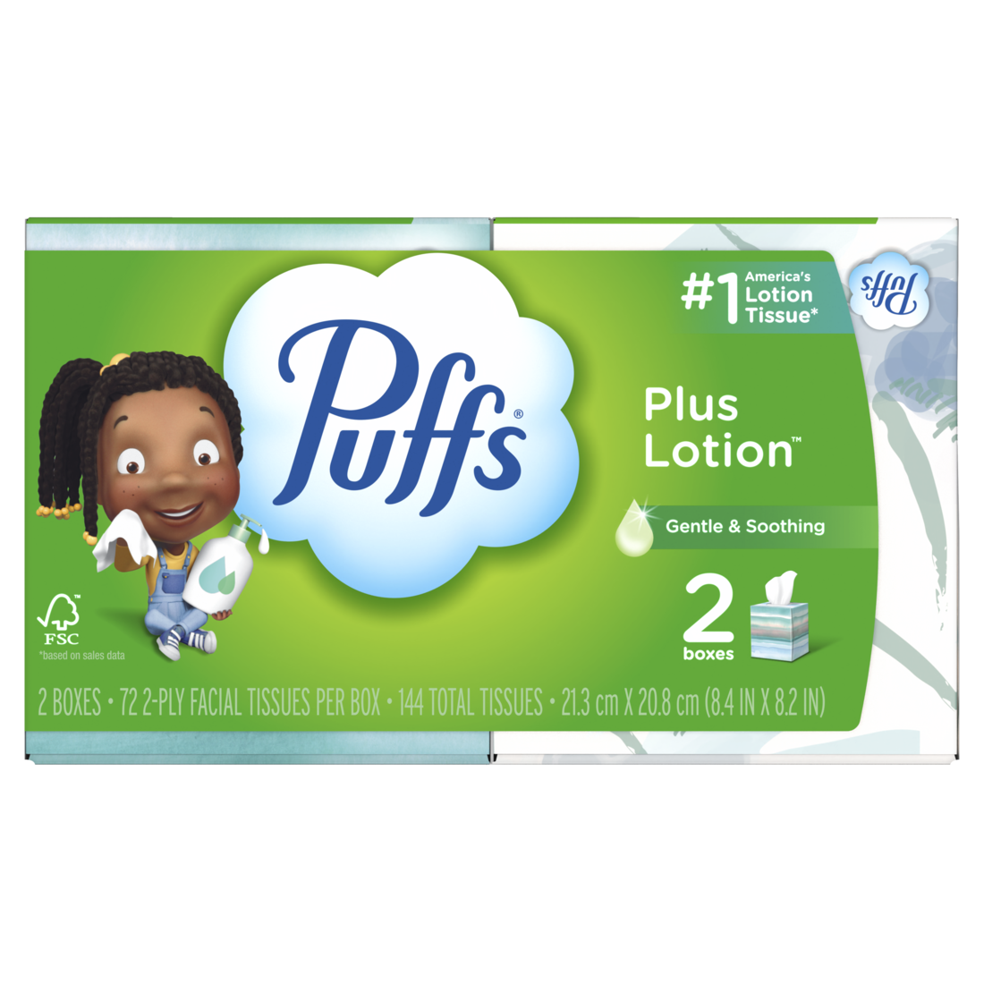 slide 1 of 1, Puffs Plus Cube, 2 ct