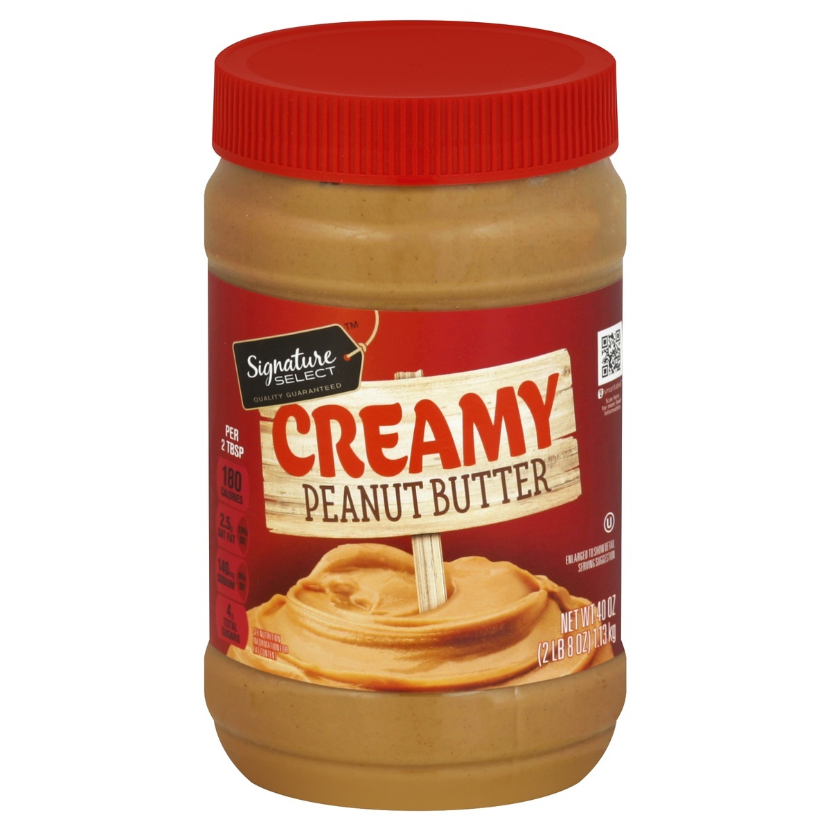 slide 1 of 2, Signature Select Creamy Peanut Butter 40 oz, 40 oz