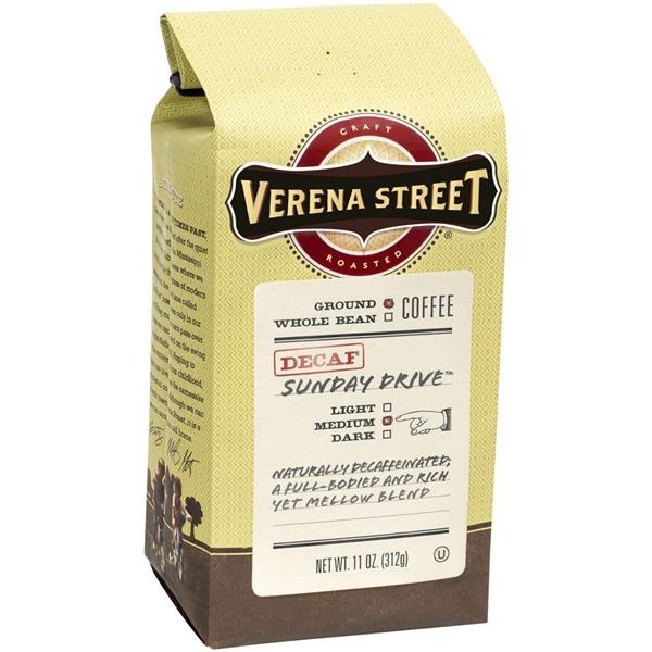 slide 1 of 1, Verena Street Coffee Verena Street Ground Decaf Sunday Drive Medium Roast - 11 oz, 11 oz