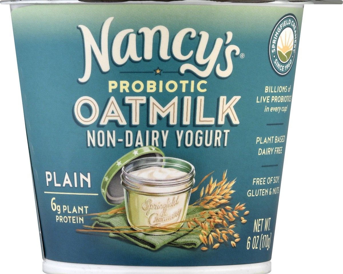 slide 4 of 13, Nancy's Probiotic Oatmilk Non-Dairy Plain Yogurt 6 oz, 6 oz