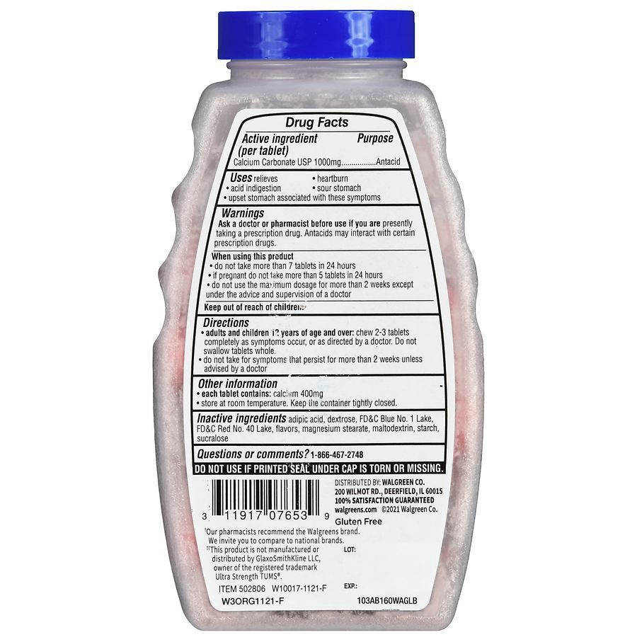 slide 5 of 5, Walgreens Ultra Strength Assorted Berry Flavors Antacid Chewable Tablets, 160 ct