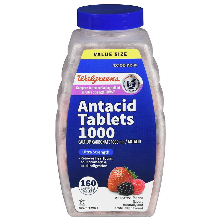 slide 1 of 5, Walgreens Ultra Strength Assorted Berry Flavors Antacid Chewable Tablets, 160 ct