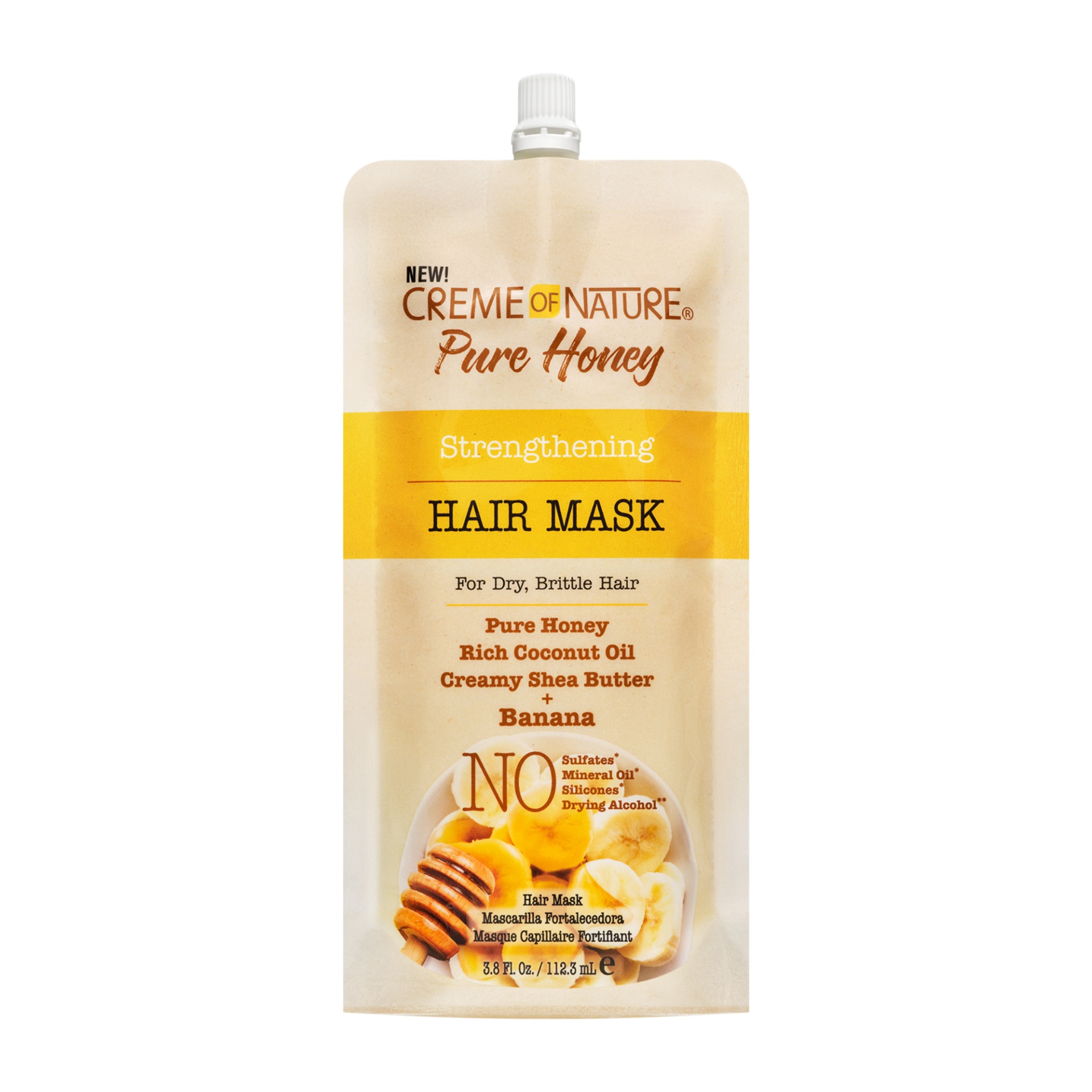 slide 1 of 1, Creme of Nature Pure Honey & Banana Strengthening Hair Mask, 3.8 fl oz