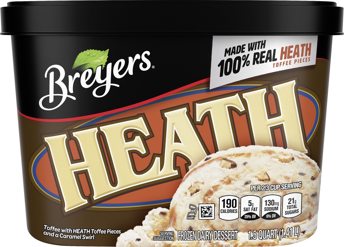 slide 2 of 3, Breyer's Breyers Frozen Dairy Dessert HEATH English Toffee, 48 oz, 48 fl oz