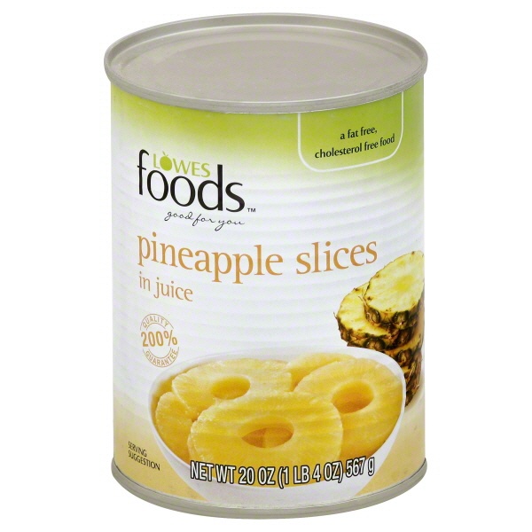 slide 1 of 1, Lowes Foods Pineapple Slices In Juice, 20 oz