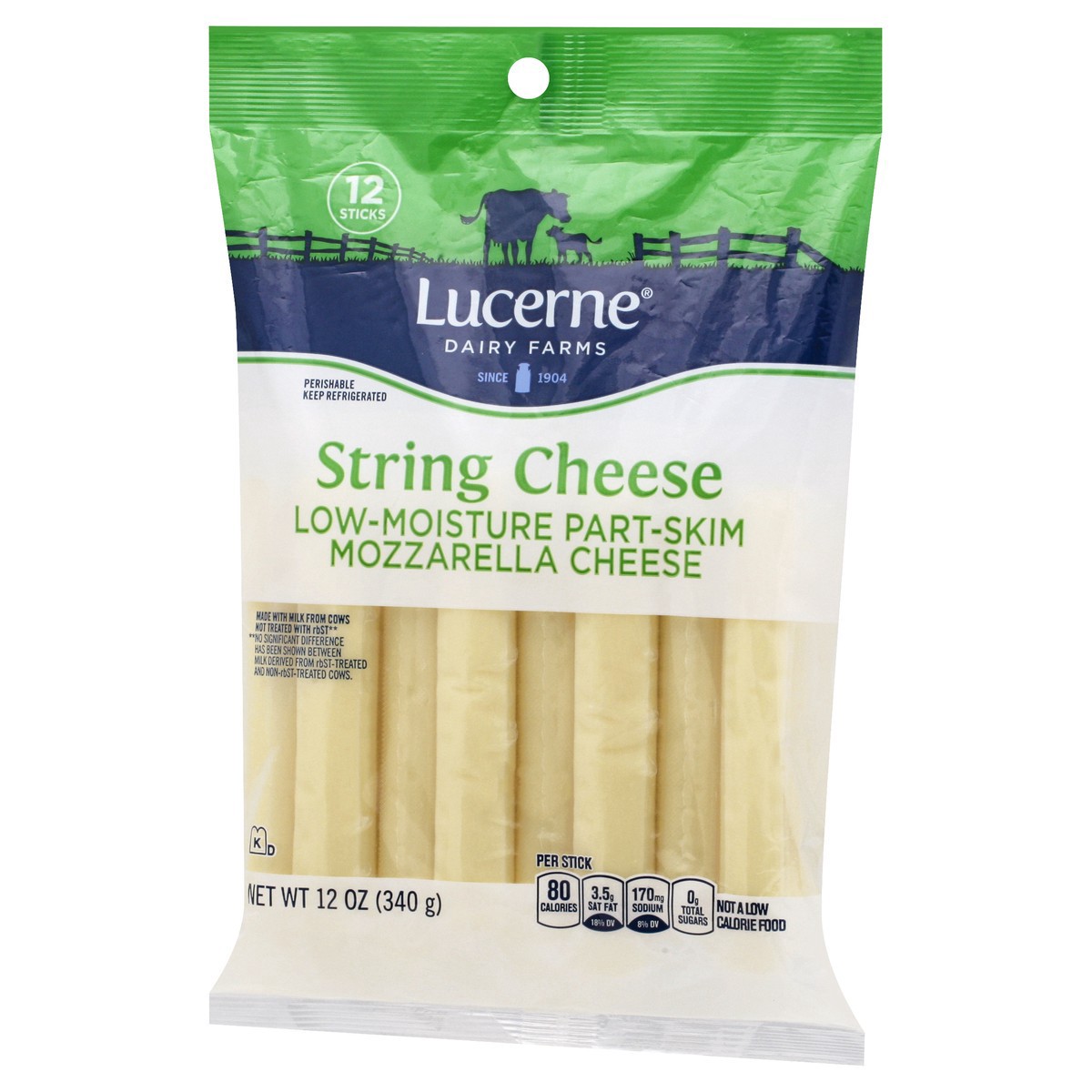 slide 3 of 9, Lucerne Diary Farms String Cheese Low-moisture Part-skim Mozzarella Cheese, 12 ct; 12 oz