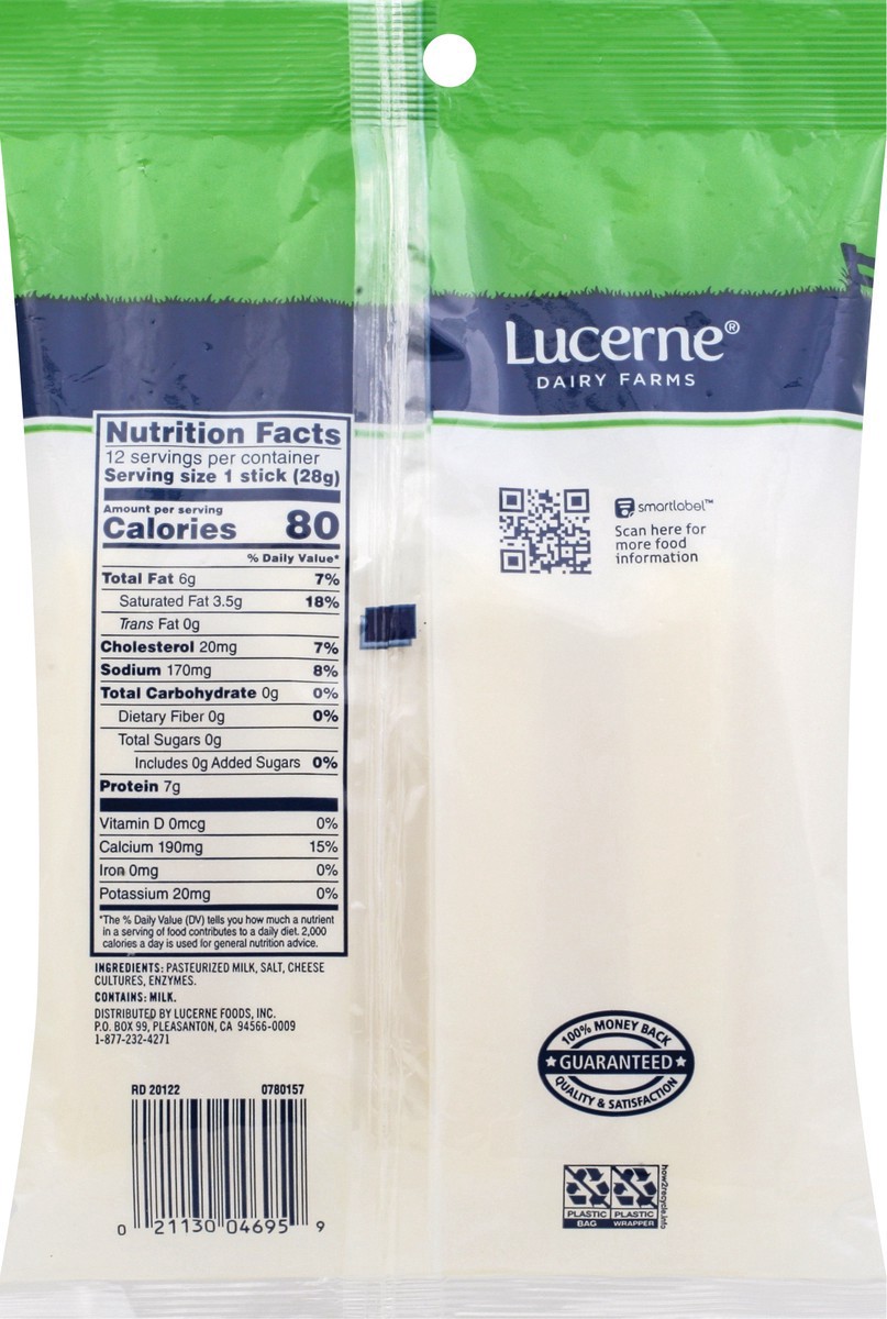 slide 4 of 9, Lucerne Diary Farms String Cheese Low-moisture Part-skim Mozzarella Cheese, 12 ct; 12 oz