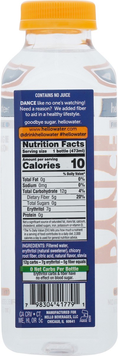 slide 13 of 13, hellowater Fiber Infused Prebiotic Dance Water 16.0 fl oz, 16 fl oz