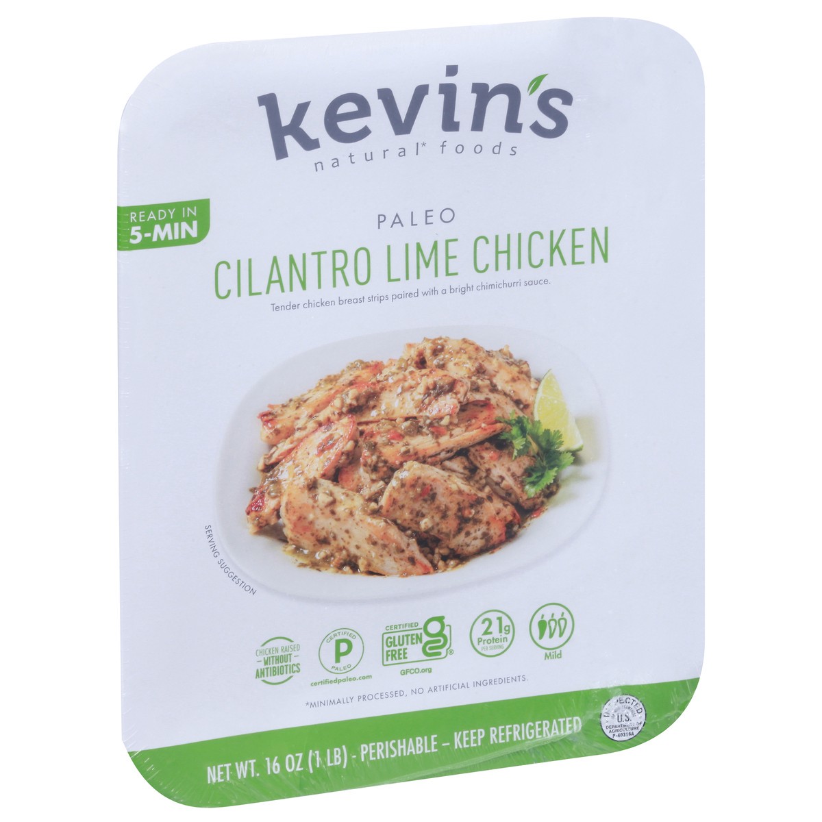 slide 2 of 9, Kevin's Natural Foods Paleo Mild Cilantro Lime Chicken 16 oz, 16 oz