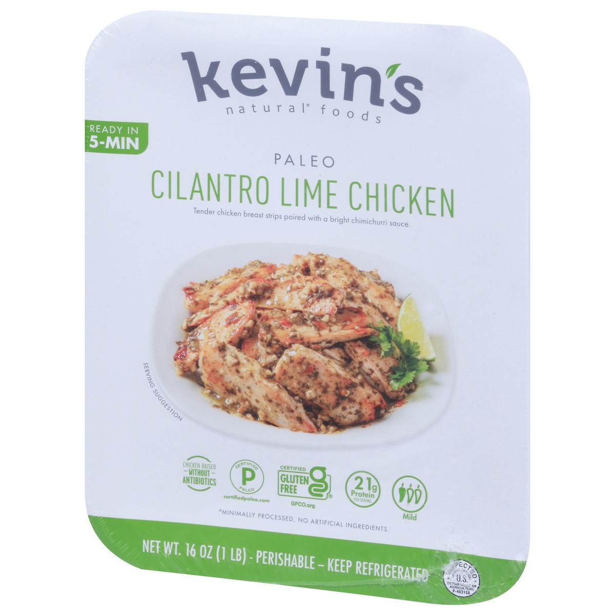 slide 3 of 9, Kevin's Natural Foods Paleo Mild Cilantro Lime Chicken 16 oz, 16 oz