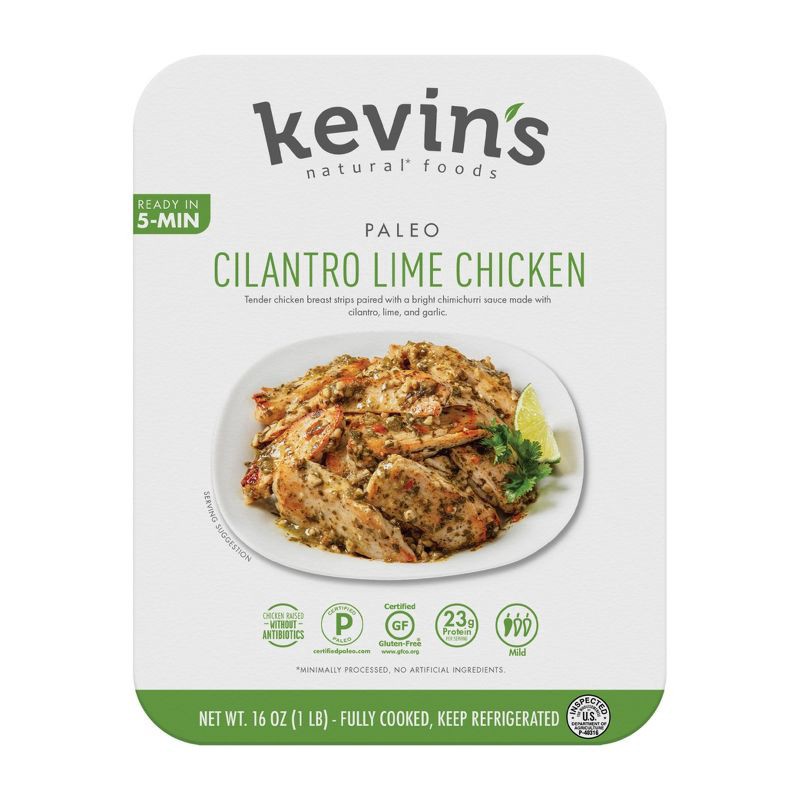 slide 1 of 9, Kevin's Natural Foods Paleo Mild Cilantro Lime Chicken 16 oz, 16 oz