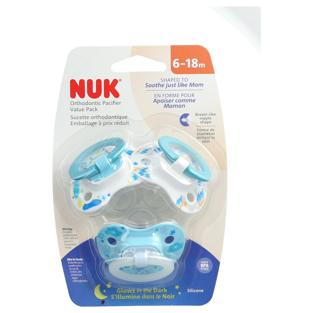 slide 1 of 5, NUK Pacifier, Orthodontic, Silicone, Value Pack, 3 ct