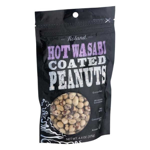 slide 1 of 1, Roland Feng Shui Hot Wasabi Coated Peanuts, 12 ct