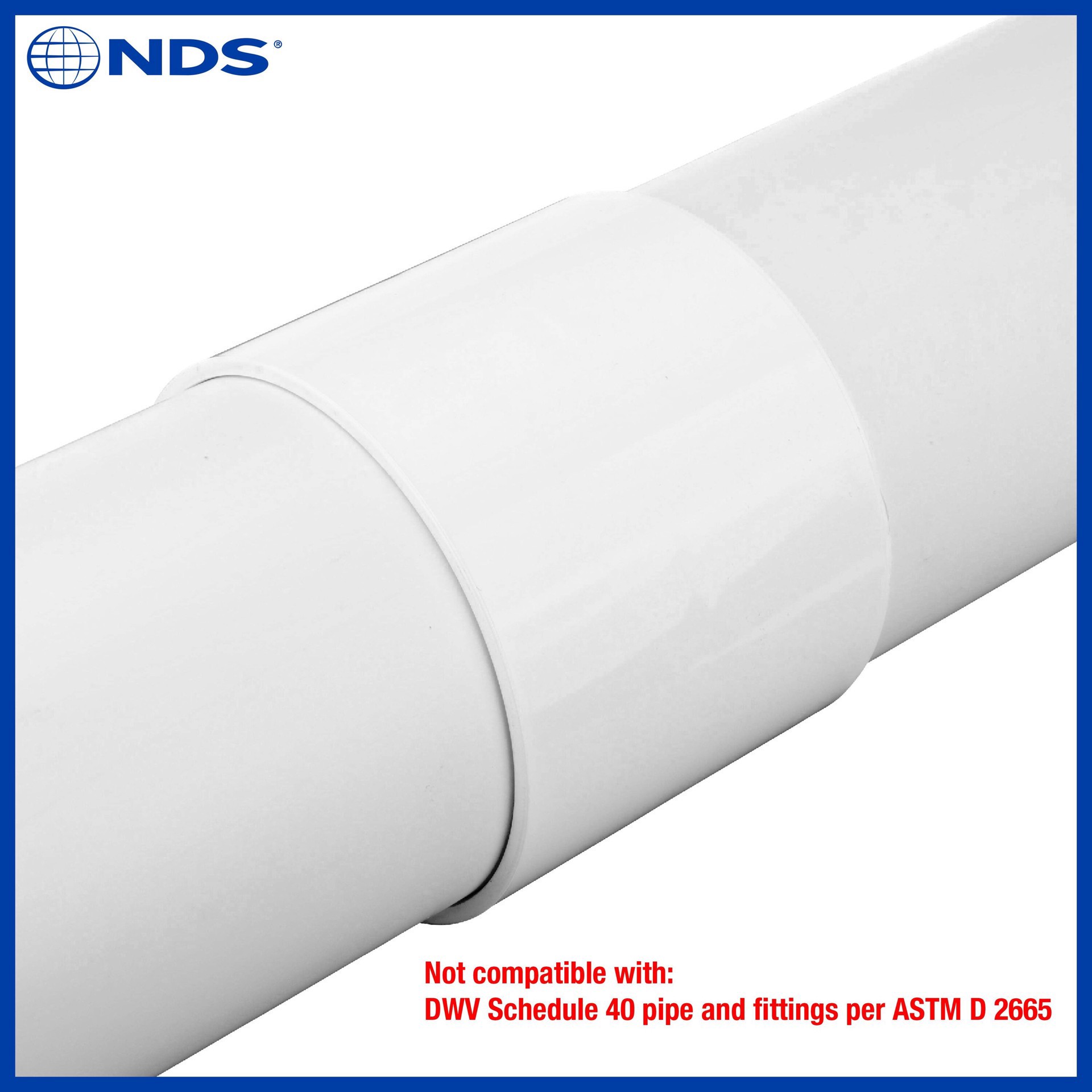slide 5 of 6, NDS 4-in PVC Sewer and Drain Coupling, 4 in
