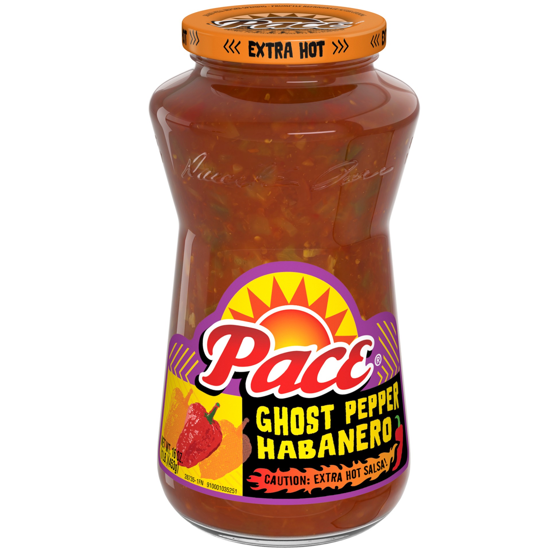 slide 1 of 8, Pace Ghost Pepper Habanero Extra Hot Salsa, 16 oz Jar, 16 oz