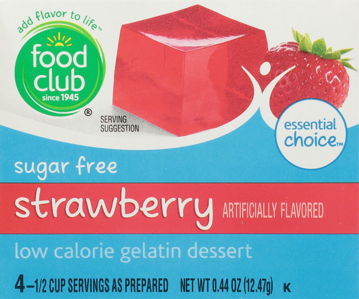 slide 6 of 9, Food Club Essential Choice Sugar Free Low Calorie Strawberry Gelatin Dessert 0.44 oz, 0.44 oz