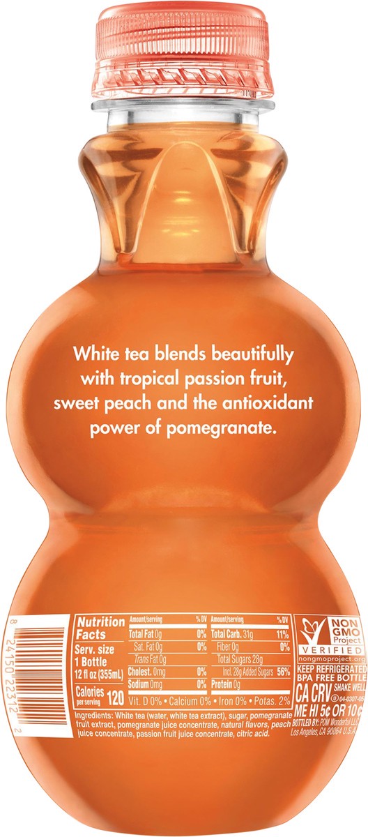 slide 2 of 3, POM Super Tea, POMegranate Peach Passion White Tea, 12 oz, 12 fl oz