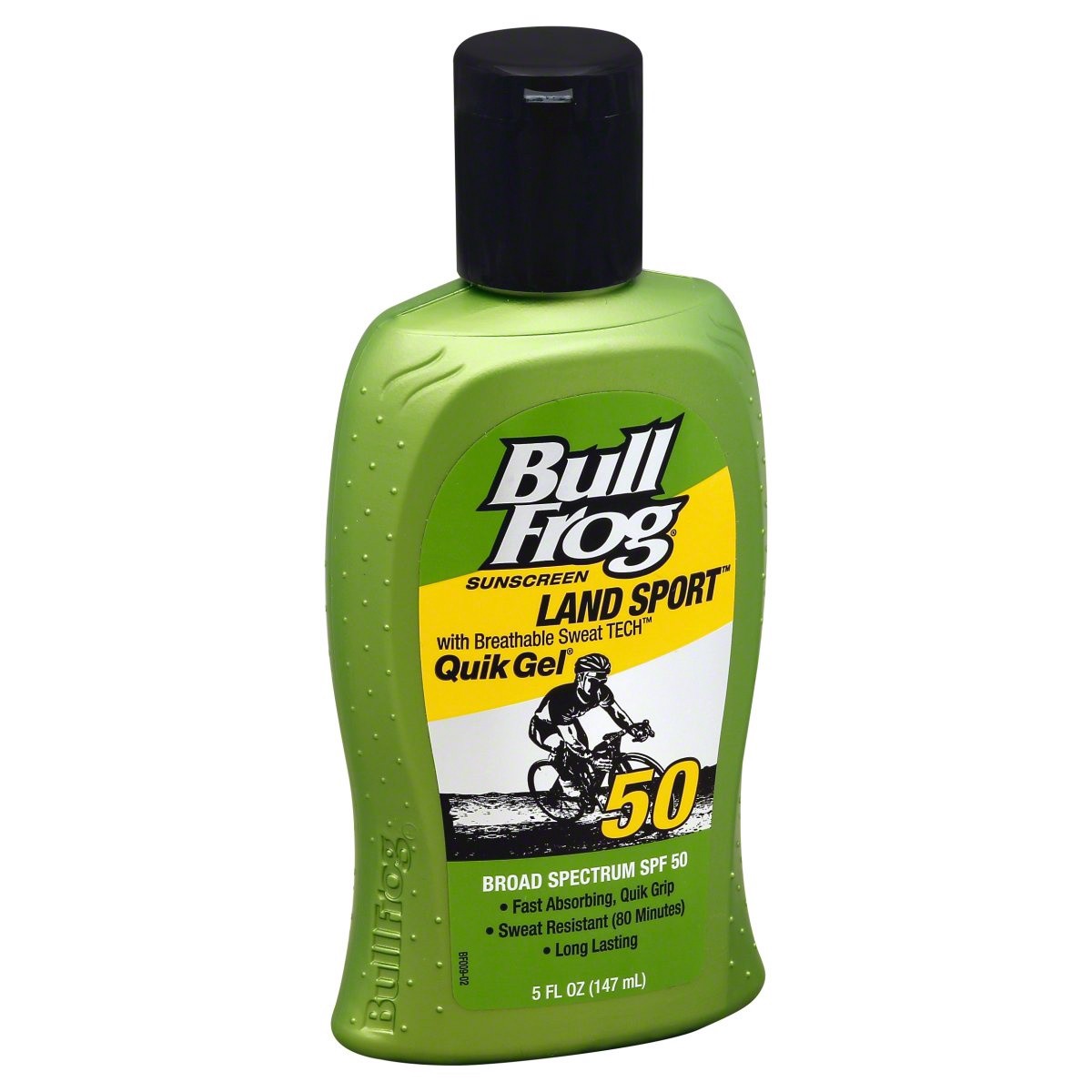 slide 1 of 1, BullFrog Land Sport Quik Gel Sunscreen SPF 50, 5 fl oz