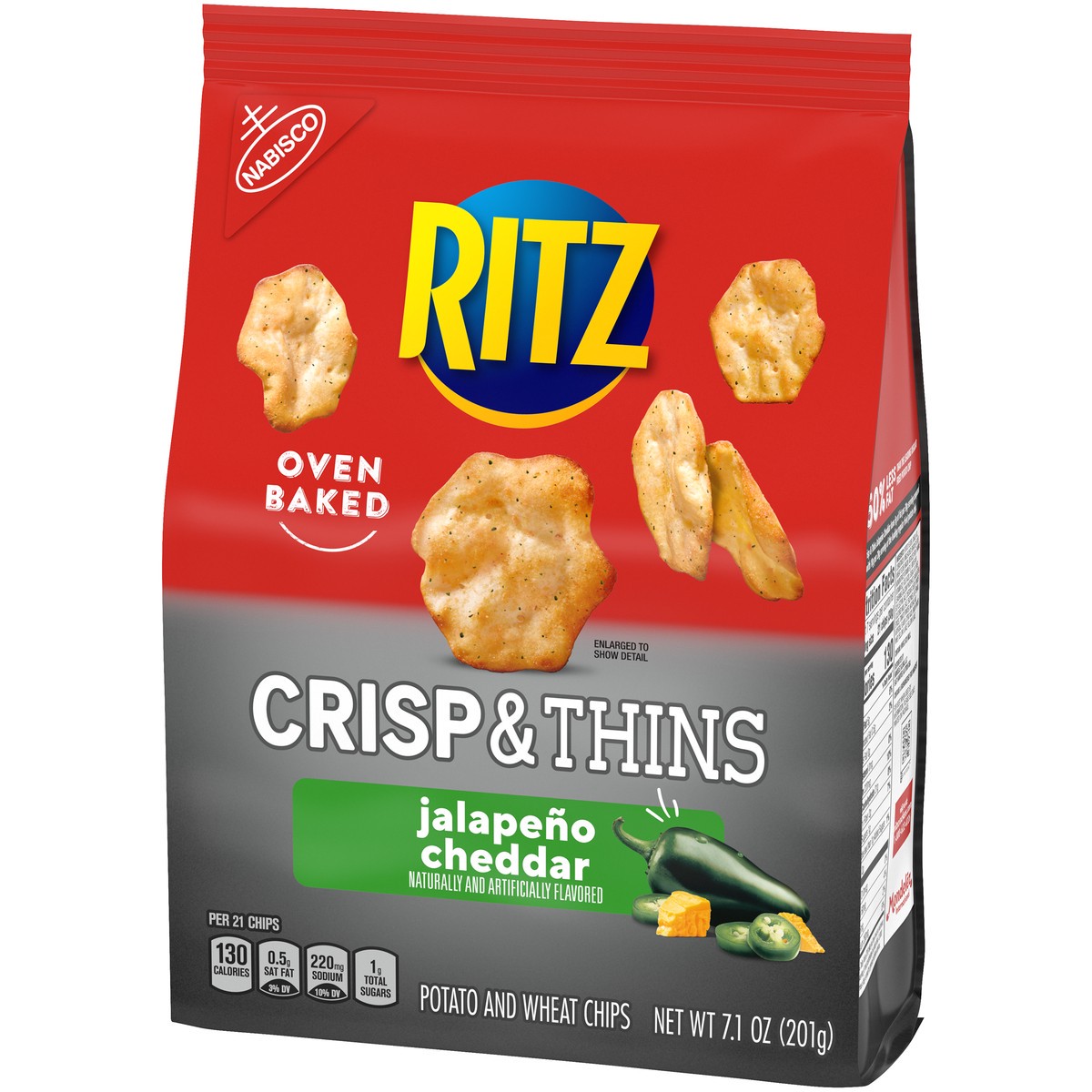 slide 2 of 9, Ritz Nabisco Ritz Crisp & Thins Limited Edition Jalapeno Cheddar Chips, 7.1 oz