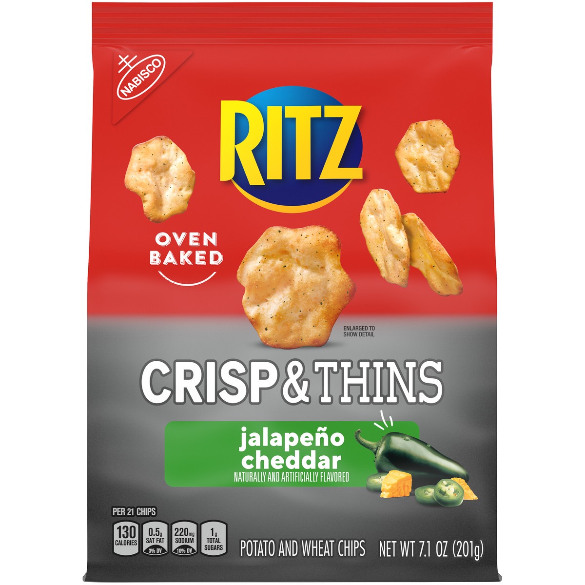 slide 5 of 9, Ritz Nabisco Ritz Crisp & Thins Limited Edition Jalapeno Cheddar Chips, 7.1 oz