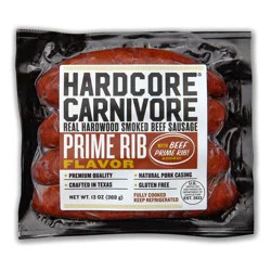 Hardcore Carnivore Beef Smoked Sausage Links - Prime Rib Flavor