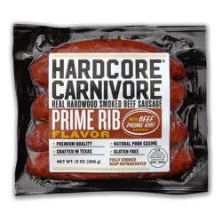 Hardcore Carnivore Beef Smoked Sausage Links - Prime Rib Flavor