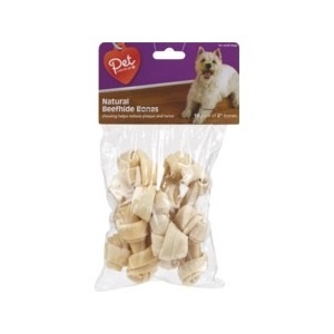 slide 1 of 1, Pet Central Natural Beefhide Bones, 10 ct