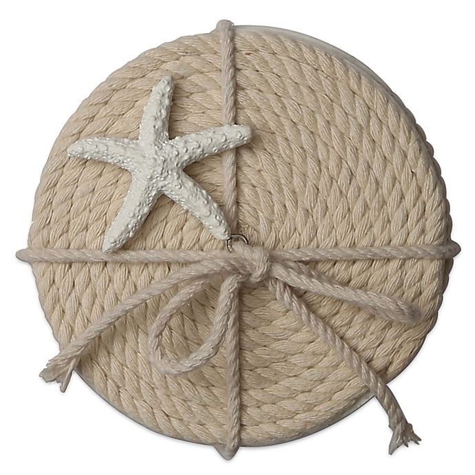 slide 1 of 1, Thirstystone Rope Coasters with Starfish Ornament, 4 ct