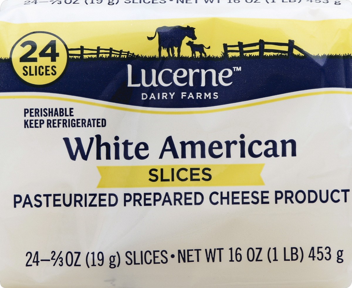 slide 4 of 6, Lucerne Dairy Farms White American Slices, 24 ct