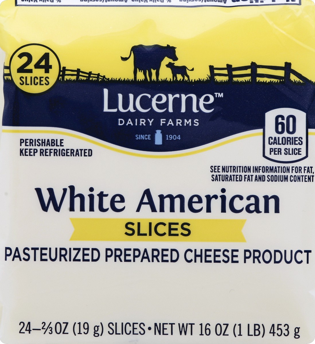 slide 5 of 6, Lucerne Dairy Farms White American Slices, 24 ct