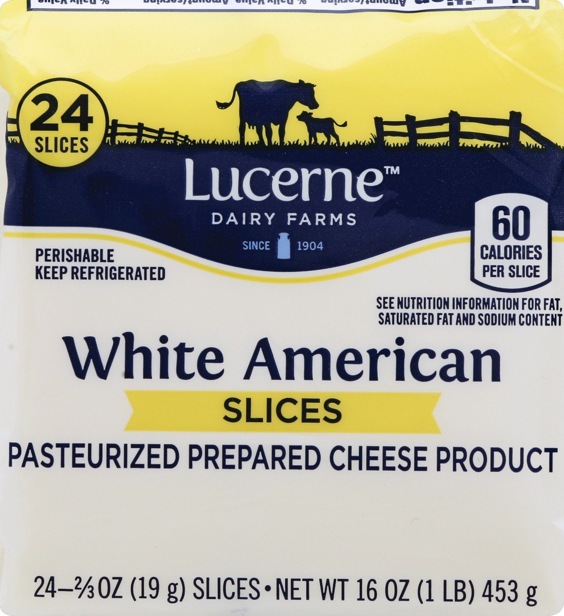 slide 1 of 6, Lucerne Dairy Farms White American Slices, 24 ct