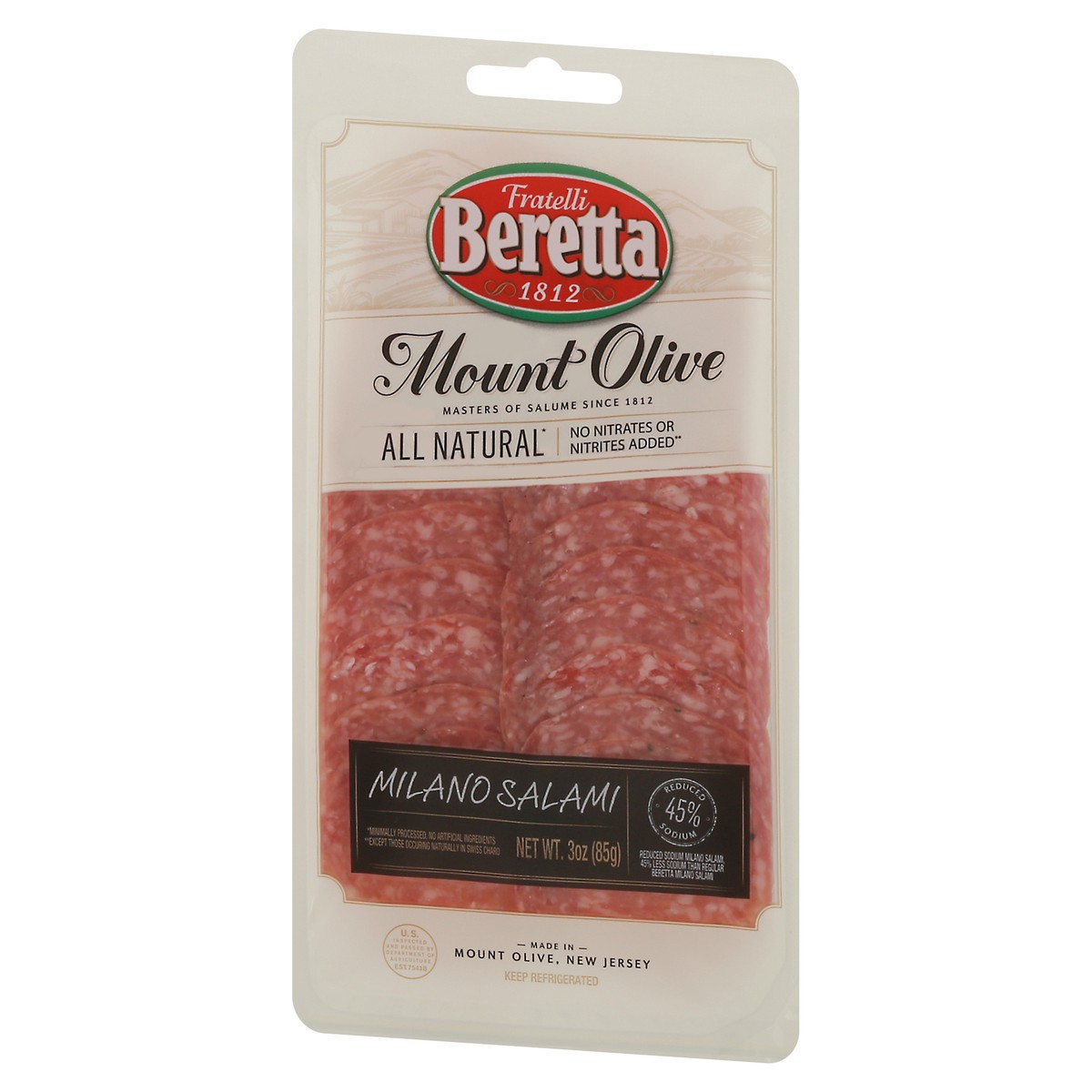 slide 3 of 9, Fratelli Beretta Natural Reduced Sodium Milano Salami - 3 Oz, 3 oz