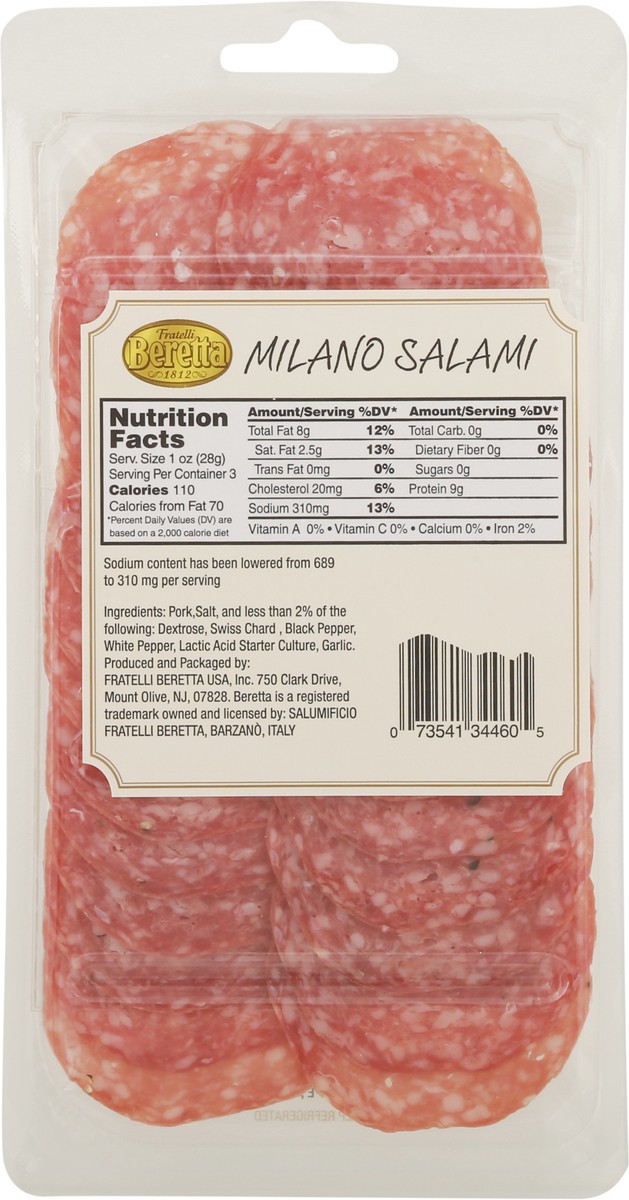 slide 4 of 9, Fratelli Beretta Natural Reduced Sodium Milano Salami - 3 Oz, 3 oz