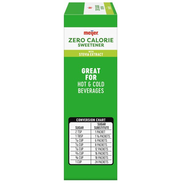 slide 12 of 29, Meijer Stevia Extract Zero Calorie Sweetener, 80 ct