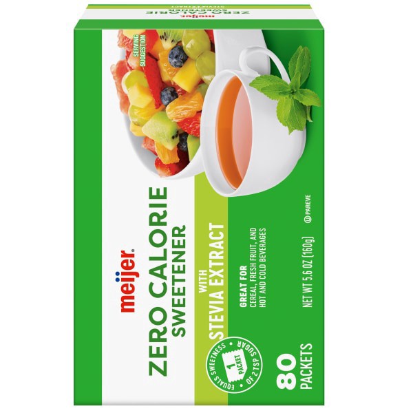 slide 20 of 29, Meijer Stevia Extract Zero Calorie Sweetener, 80 ct