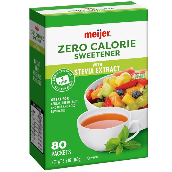 slide 4 of 29, Meijer Stevia Extract Zero Calorie Sweetener, 80 ct