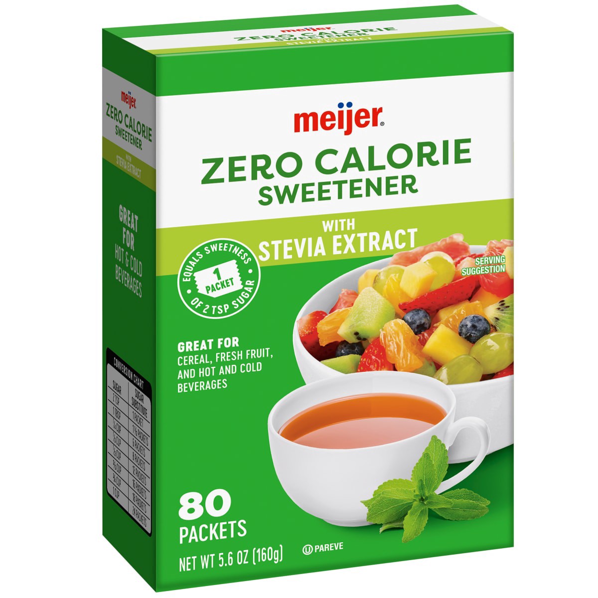 slide 5 of 29, Meijer Stevia Extract Zero Calorie Sweetener, 80 ct