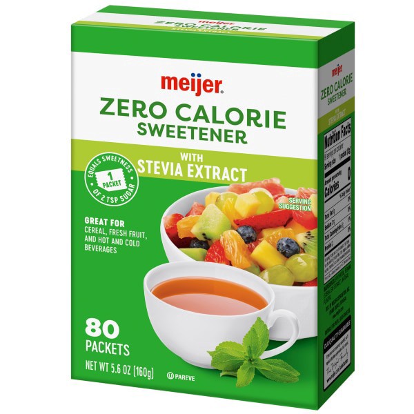 slide 8 of 29, Meijer Stevia Extract Zero Calorie Sweetener, 80 ct