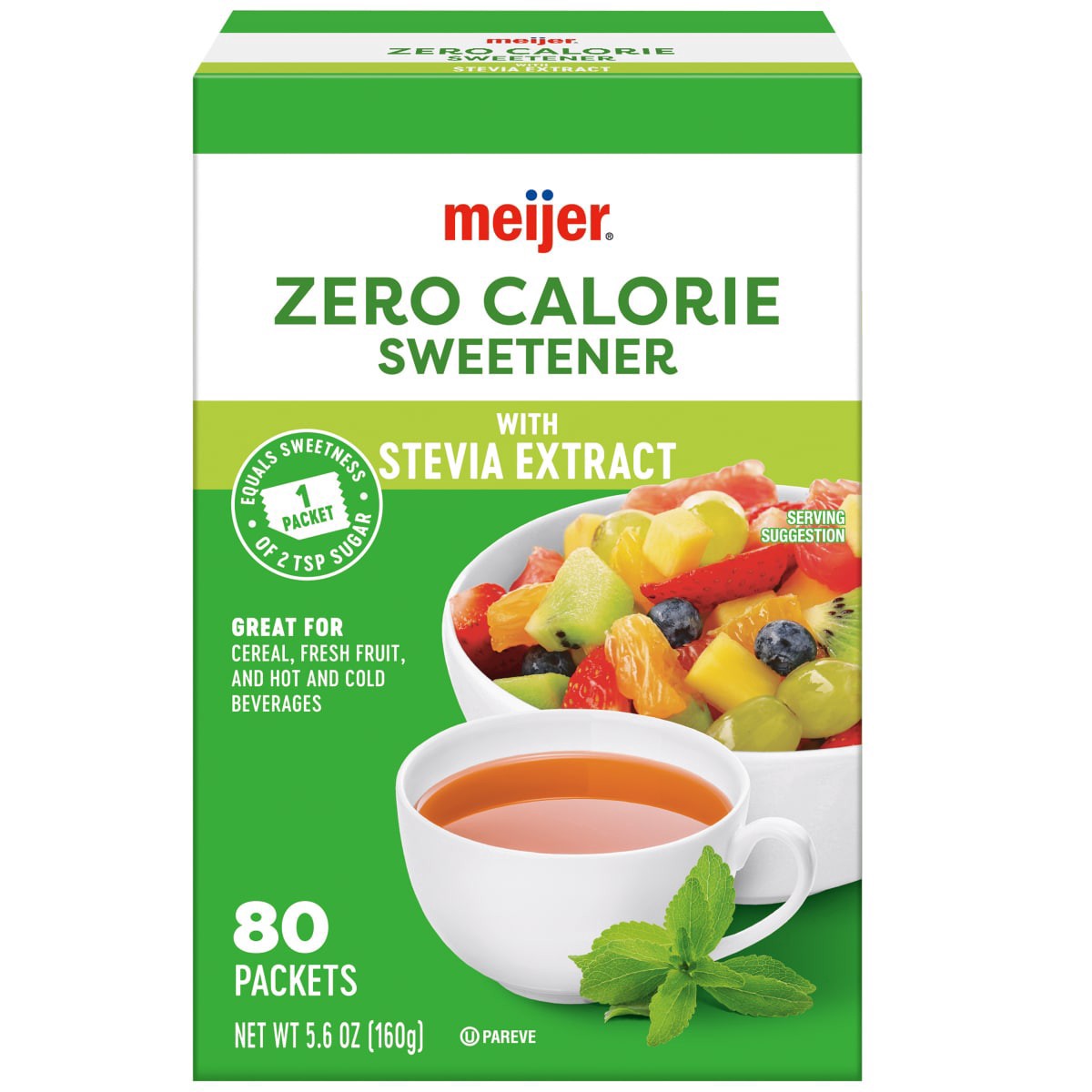 slide 1 of 29, Meijer Stevia Extract Zero Calorie Sweetener, 80 ct