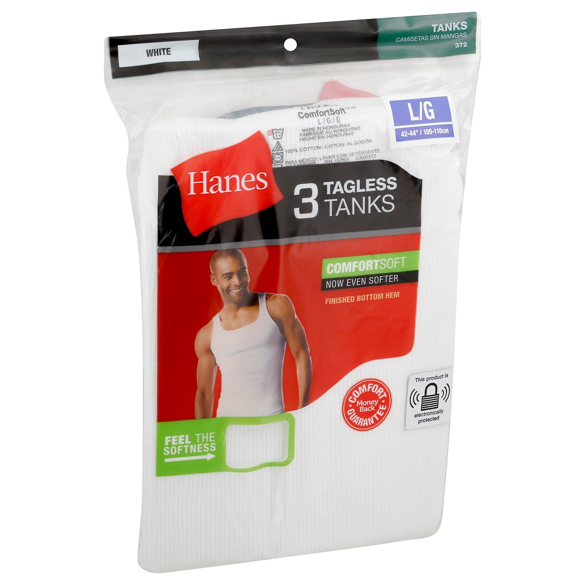 slide 9 of 9, Hanes L/G White Tagless Tanks 3 ea, 3 ct