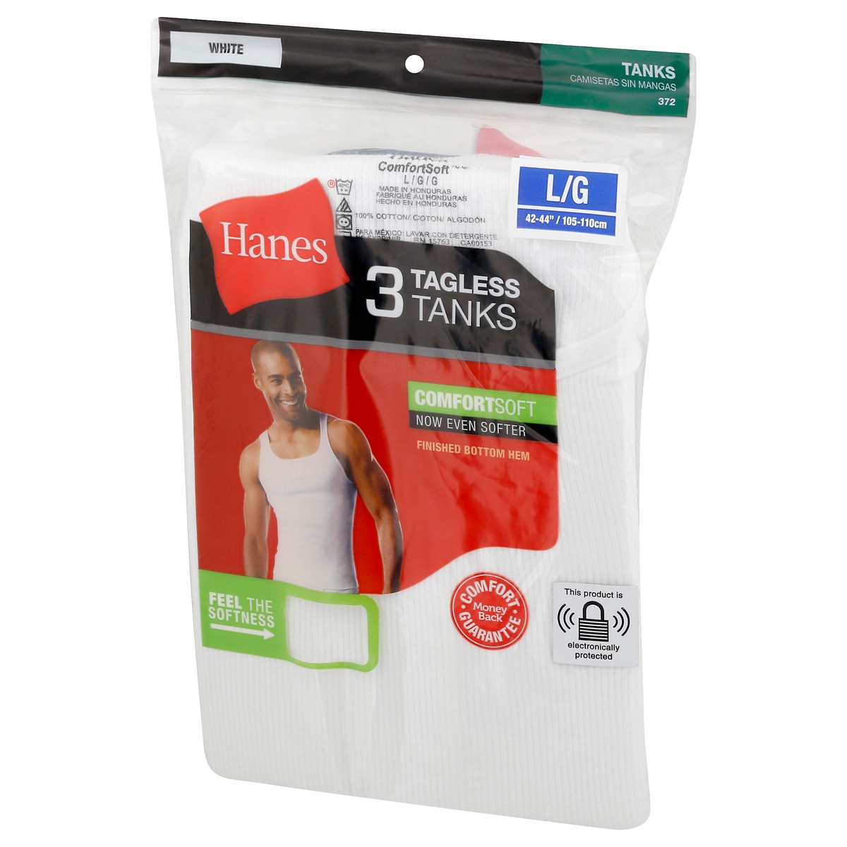 slide 2 of 9, Hanes L/G White Tagless Tanks 3 ea, 3 ct