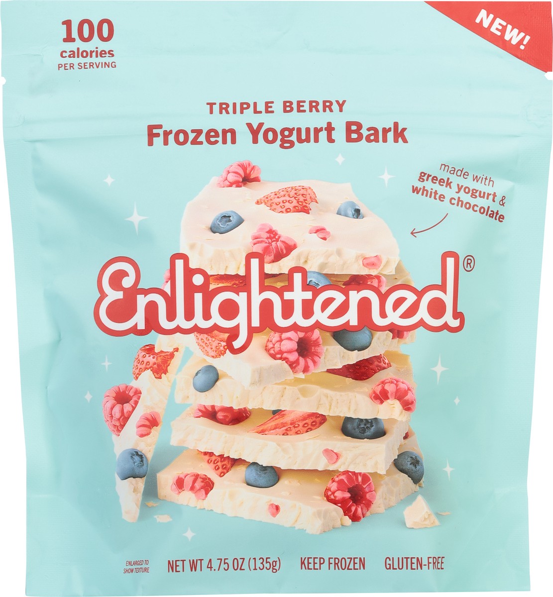 slide 2 of 14, Enlightened Frozen Triple Berry Yogurt Bark 4.75 oz, 4.75 oz