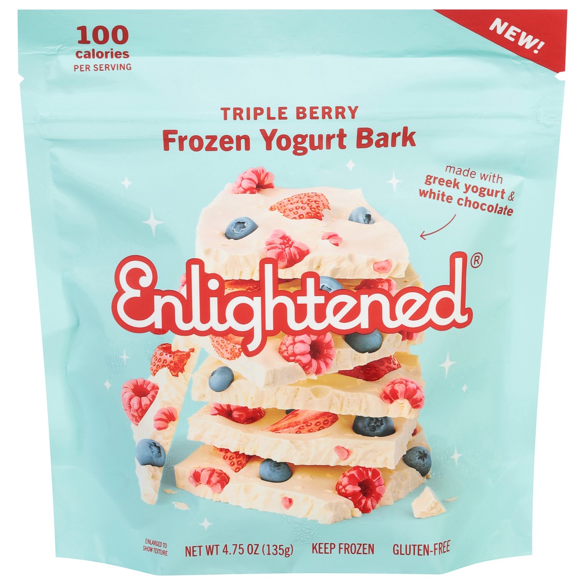slide 13 of 14, Enlightened Frozen Triple Berry Yogurt Bark 4.75 oz, 4.75 oz