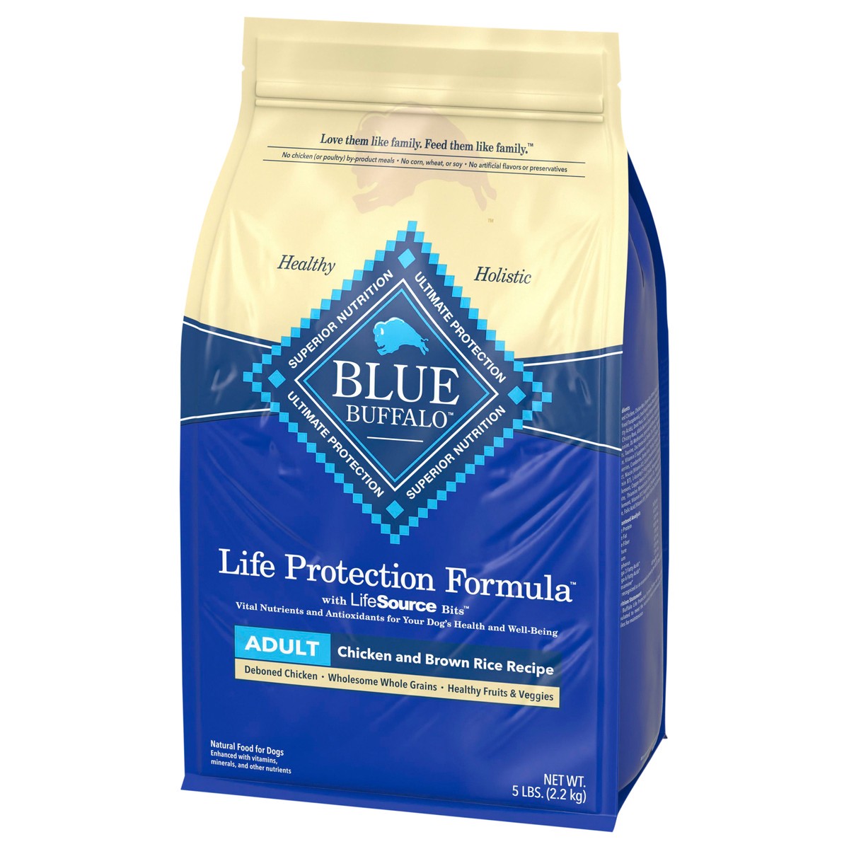 slide 2 of 4, Blue Buffalo Life Protection Formula Adult Dog Food, Chicken Brown Rice, 5 lbs., 5 lb