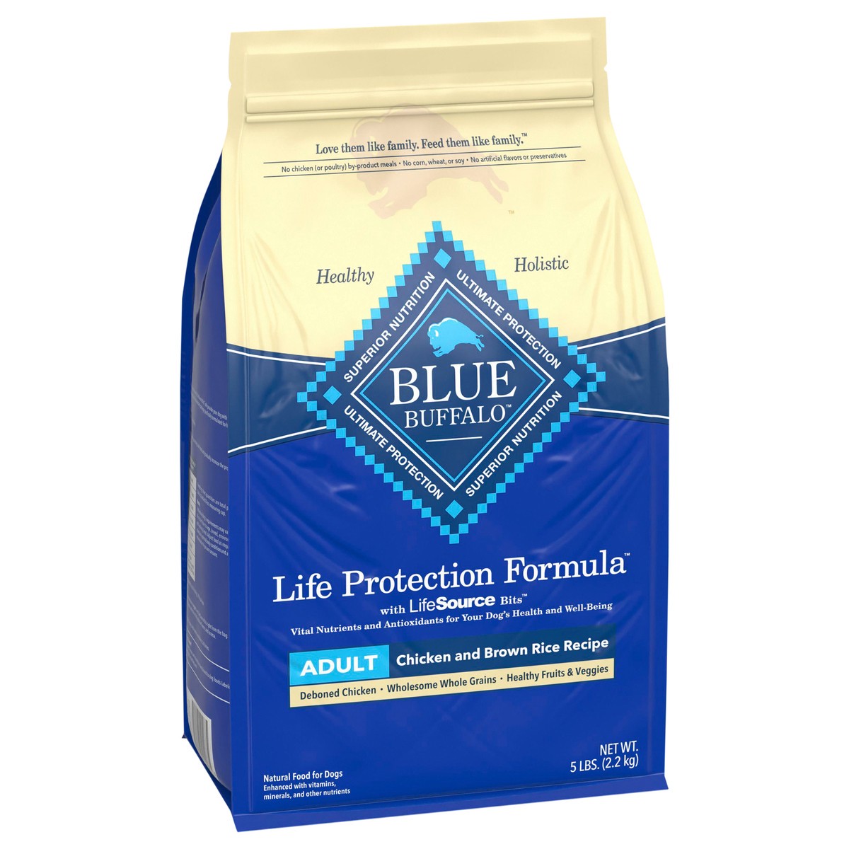 slide 4 of 4, Blue Buffalo Life Protection Formula Adult Dog Food, Chicken Brown Rice, 5 lbs., 5 lb