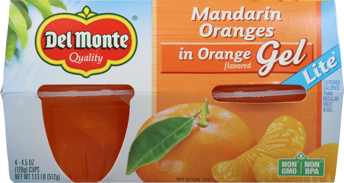 slide 3 of 9, Del Monte Orange Mandarin Oranges 4 - 4.5 oz Cups, 4 ct