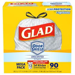 Glad Force Flex Drawstring 13 Gallon 90ct