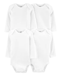 Carter's Baby 4-Pack Long-Sleeve Original Bodysuits White