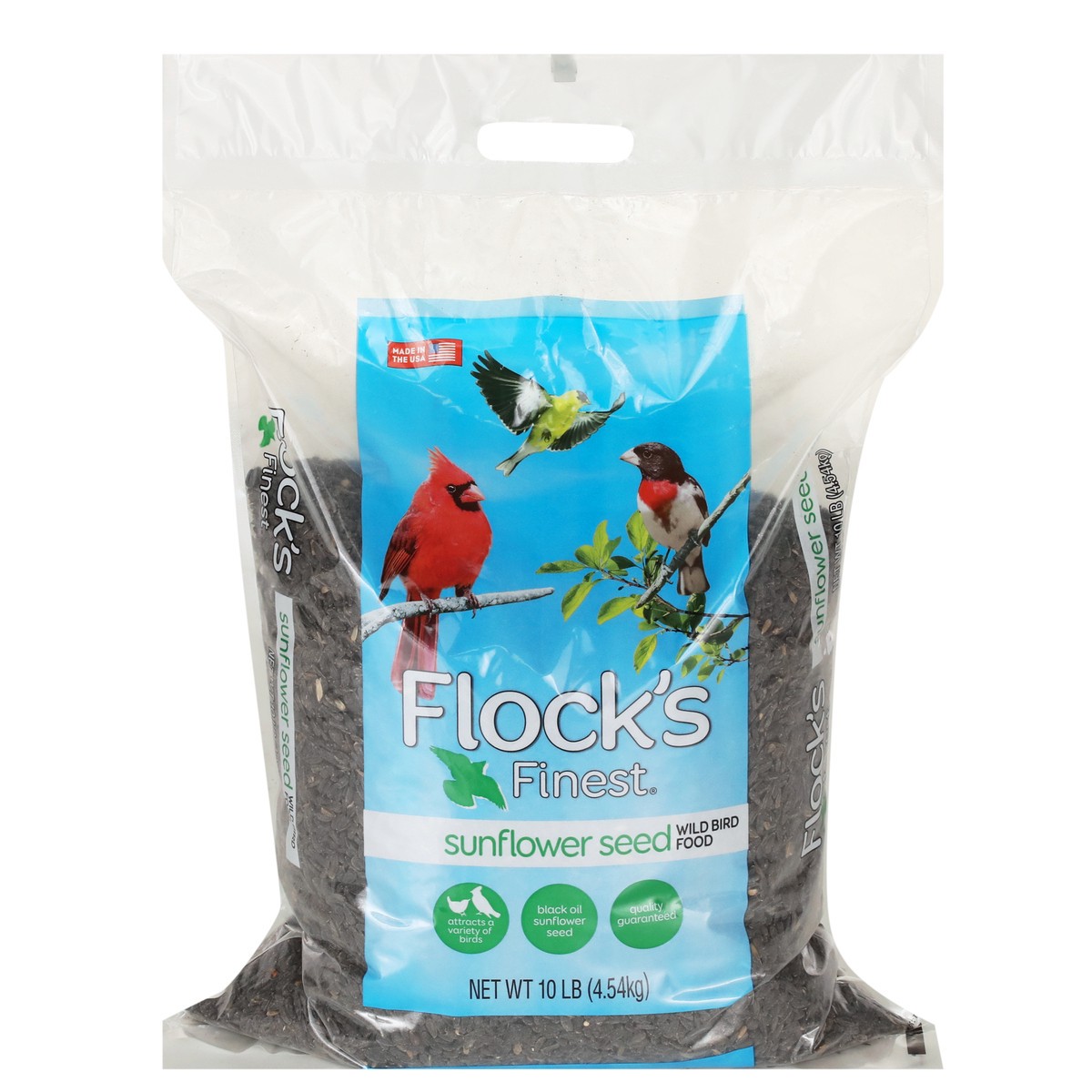 slide 1 of 8, Flock's Finest Sunflower Seed Wild Bird Food, 10 lb