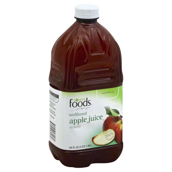 slide 1 of 1, Lowes Foods Apple Juice Unfiltered - 64 oz, 64 oz